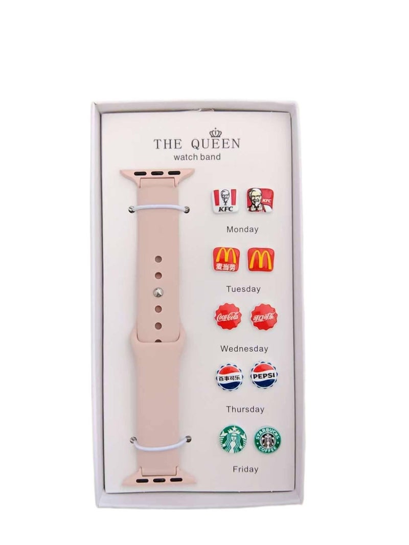 AD #1 Silicone Sport Strap Smartwatch Band Compatible with Apple Watch with Adjustable Fit Replacement Strap for Daily Wear - Image 1