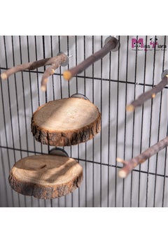MissTiara 8 PCS Natural Wood Bird Perch Stand-Wooden Parrot Perch Stand-Perch Platform Cage Accessories for Parrotlets Budgies Cockatiels Parakeets Lovebirds  - Image 3