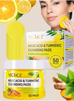 50 Pcs Kojic Acid & Turmeric Cleansing Pads for Dark Spots Turmeric Kojic Acid Cleansing Pads Helps Balance Skin Oil & Water Fade Spot Remove Excess Keratin Clean Oil Refines Pores Kojic Acid Pads - pzsku/ZED2FD2FC01A7CEE33CD0Z/45/_/1730892549/0c9e1d38-dfd7-46ab-9dca-918f8bc3c7c3