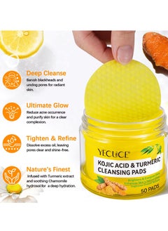 50 Pcs Kojic Acid & Turmeric Cleansing Pads for Dark Spots Turmeric Kojic Acid Cleansing Pads Helps Balance Skin Oil & Water Fade Spot Remove Excess Keratin Clean Oil Refines Pores Kojic Acid Pads - pzsku/ZED2FD2FC01A7CEE33CD0Z/45/_/1730892595/25db61c2-681e-4058-bc02-aada6f67418a