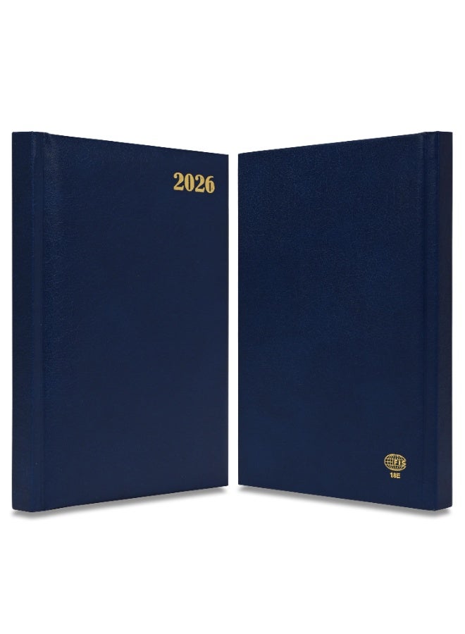 FIS 2026 Diary, A5 Size Diary(148x210mm), Hard Cover Vinyl Materials, 1 Side Padded, English, 60gsm White Paper, Blue Color-FSDI18E26BL - Image 2