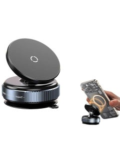 Magnetic Phone Holder; 360 Degree Rotating Magnetic Electric Phone Holder; Hands-Free Car Phone Holder; Double-Sided Phone Holder Compatible with Car Dashboard; Smooth Surface in Black