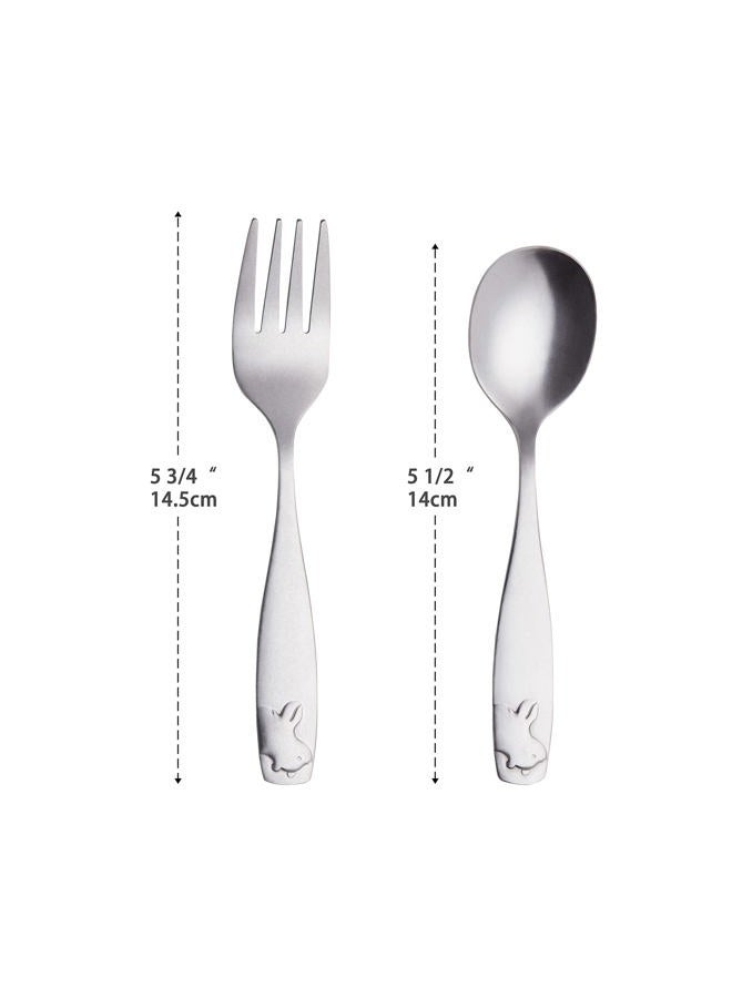 ANNOVA Kids Silverware Pieces Children's Safe Flatware Set Stainless Steel - x Children Forks, x Children Tablespoons, Toddler Utensils, Metal Cutlery Set for LunchBox Oxidation (6 Pieces) - Image 2