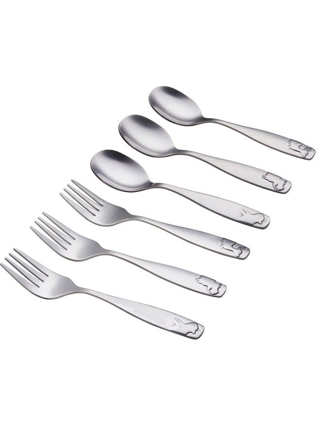 ANNOVA Kids Silverware Pieces Children's Safe Flatware Set Stainless Steel - x Children Forks, x Children Tablespoons, Toddler Utensils, Metal Cutlery Set for LunchBox Oxidation (6 Pieces) - Image 3