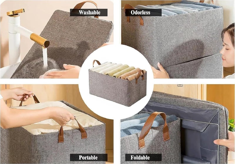 VONITY 26 Liter Storage Organizer For Wardrobe Foldable Wardrobe Organizer With Durable Handle Stuff Storage Box Closet Drawer For Clothes Toys Books Wardrobe Organizer For StoragePACK OF 1S623 - Image 2
