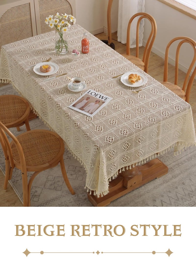 ليوكور عتيقة مصنوعة يدويًا الكروشيه مائدة للمطبخ لتناول الطعام في السرير الجانبي. - Image 3