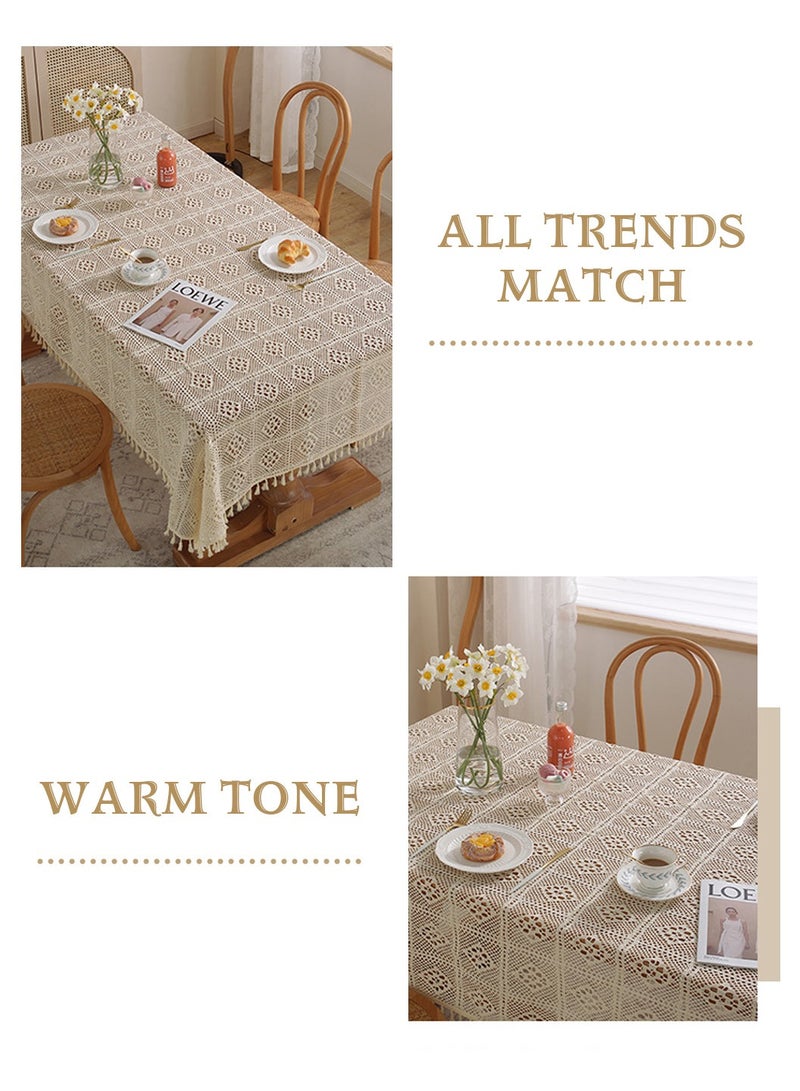 ليوكور عتيقة مصنوعة يدويًا الكروشيه مائدة للمطبخ لتناول الطعام في السرير الجانبي. - Image 4