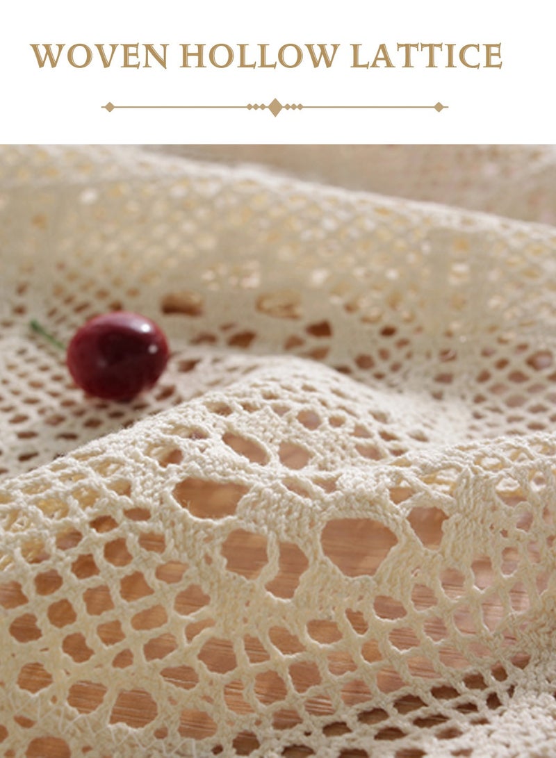 ليوكور عتيقة مصنوعة يدويًا الكروشيه مائدة للمطبخ لتناول الطعام في السرير الجانبي. - Image 5