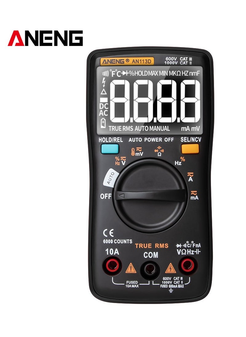 ANENG ANENG AN113D Digital Multimeter Electrical Meter 6000 Counts DC/AC Current Voltage Tester Meters True RMS Auto Ranging LCD Display Temperature Measurement  - Image 2