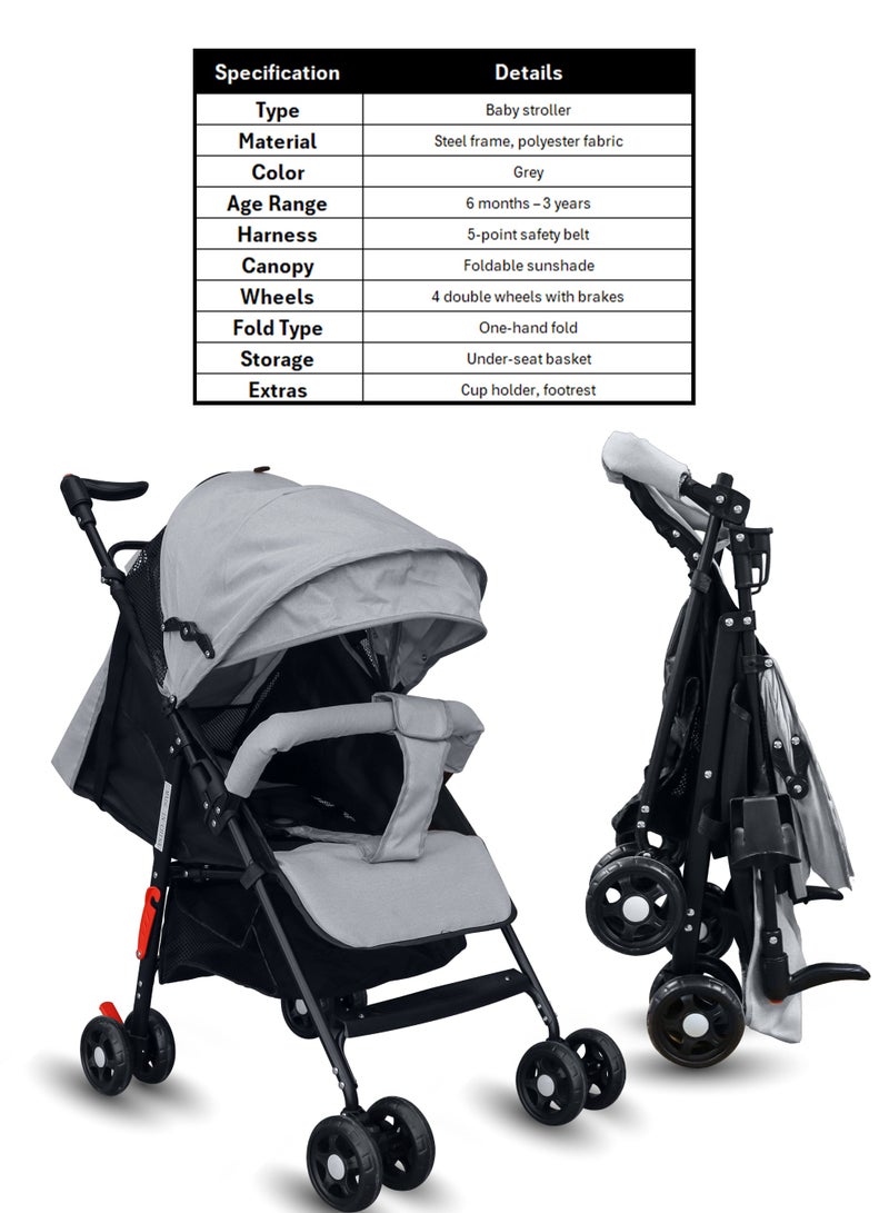 DBLEW Lightweight Compact Baby Travel Stroller with Adjustable Handles and Backrest One Hand Foldable Easy Car Trunk Storage Shopping Walking Pocket Stroller Cart For Toddler - Image 2