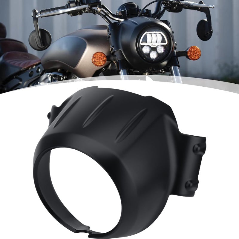 GZDLMoto Motorcycle Front Light Covers for IndianHeadlight Cover Fairing Motorcycle Upgrades Refit For Indian Scout sixty Bobber Twenty Rogue 20152025 Matte Black - Image 2