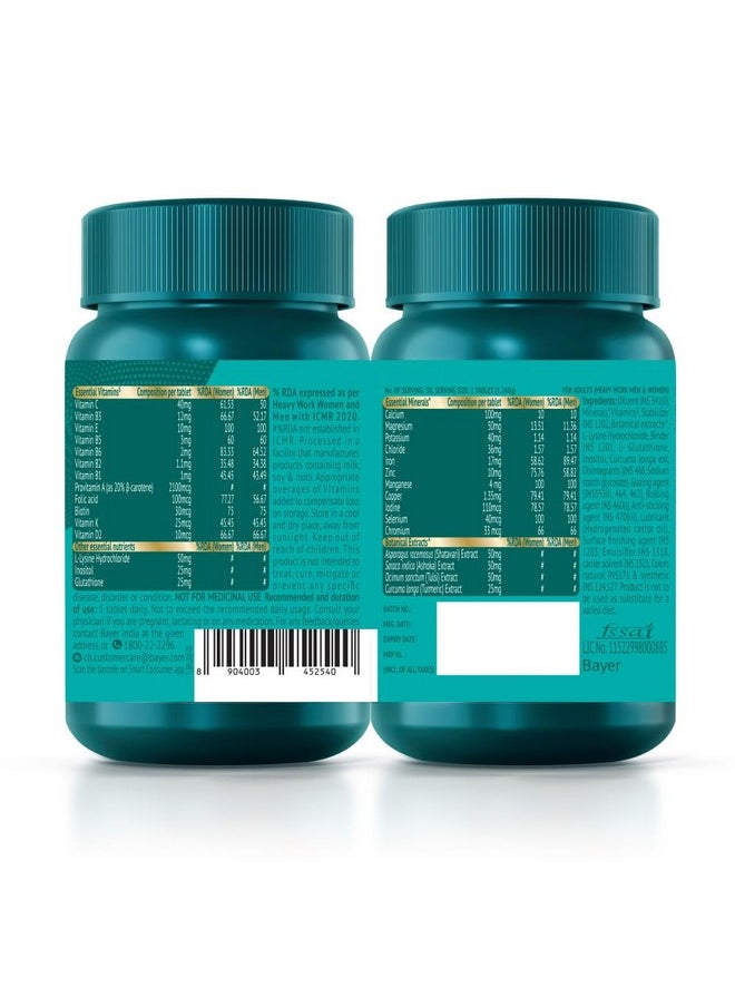 Supradyn - Naturals Iron For Women, Multivitamin With 3X Iron, Ashoka, Shatavari, Zinc, Vitamin C, Folic Acid, 30 Vital Nutrients, Supports Blood Health & Provides Energy, Pack Of 30 Tabs,Veg (30 Count) - Image 1