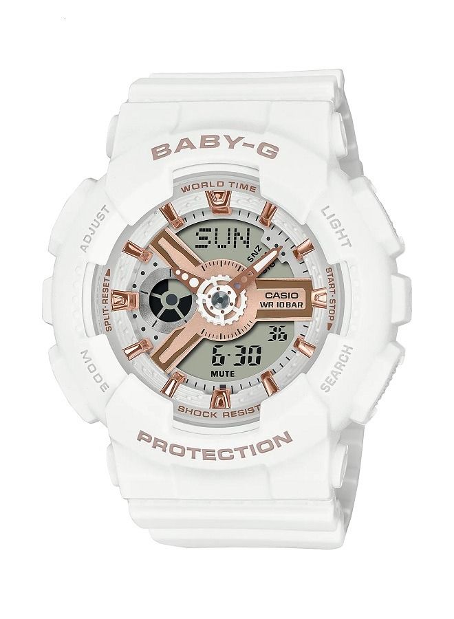 Casio Women Watch Baby -G Analog Digital White Dial Resin Band BA-110XRG-7ADR - Image 1