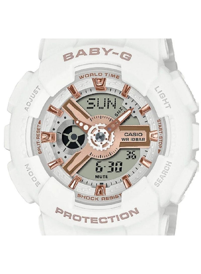 Casio Women Watch Baby -G Analog Digital White Dial Resin Band BA-110XRG-7ADR - Image 3