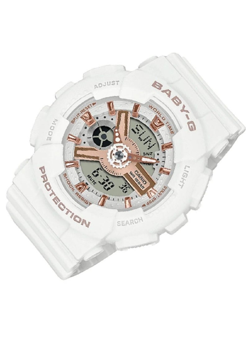 Casio Women Watch Baby -G Analog Digital White Dial Resin Band BA-110XRG-7ADR - Image 2
