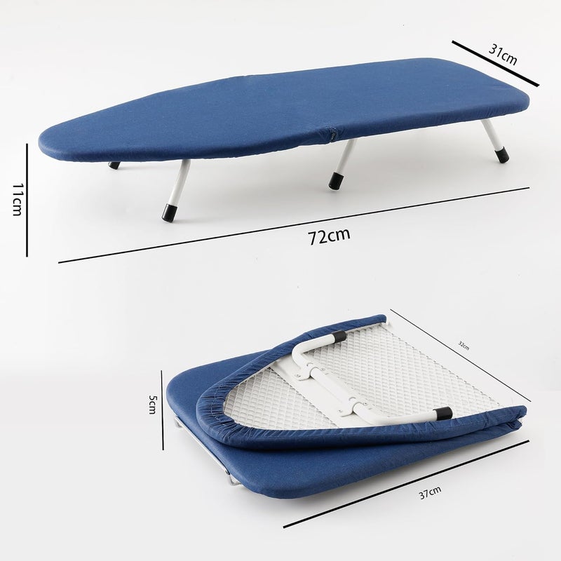 Kuber Industries Ironing Board Table Top Foldable Board for Ironing Portable Ironing Stand Iron Board Compact Space Saving Ironing Table for Dorms Laundry Rooms FR2403B Blue - Image 3