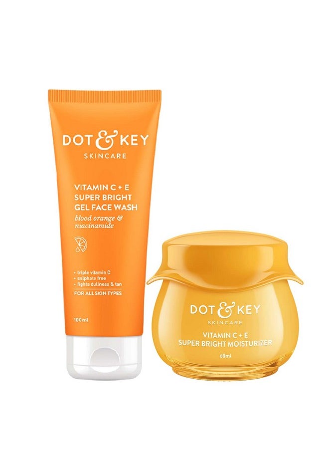 Dot & Key Vitamin C Daily Glow Boosting Skincare Combo (Vitamin C Moisturizer 60Ml & Vitamin C Face Wash) For Glowing Skin For All Skin Types For Women & Men  - Image 1