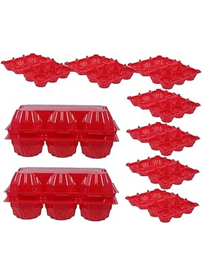10 Piece Plastic Egg Storage Container With Lid For Refrigerator And Transport Easy Clean Tray - Image 1