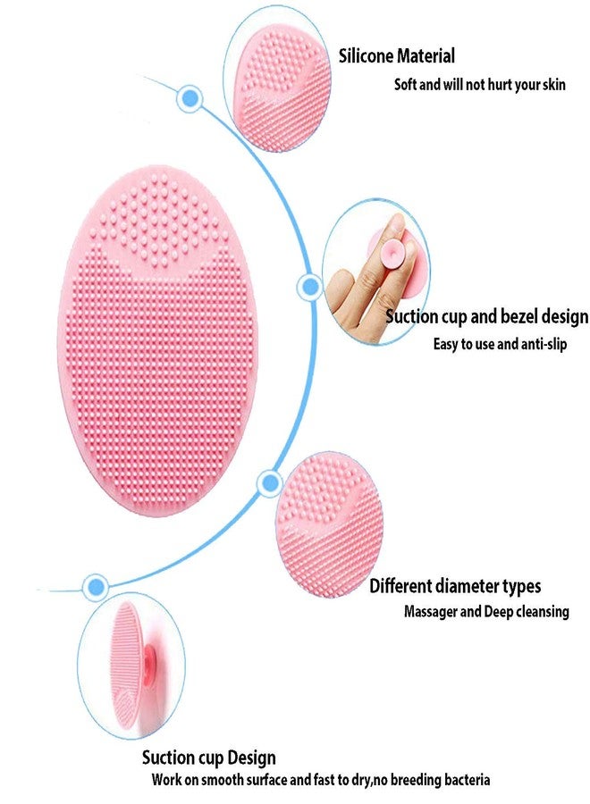 Authentic Store Facial Cleansing Brush,Soft Silicone Face Scrubber,Facial Exfoliation Scrub for Massage Pore Cleansing Blackhead Removing Deep Scrubbing for All Kinds of Skins (MultiColor) (Set of 2) - Image 2
