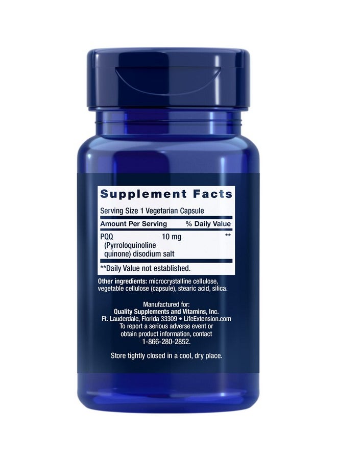 Life Extension - Life Extension PQQ Caps - Pyrroloquinoline Quinone, 10 mg - Promotes the Growth of New Mitochondria, ATP, Energy Support - Gluten-Free, Non-GMO, Vegetarian - 30 Capsules - Image 1