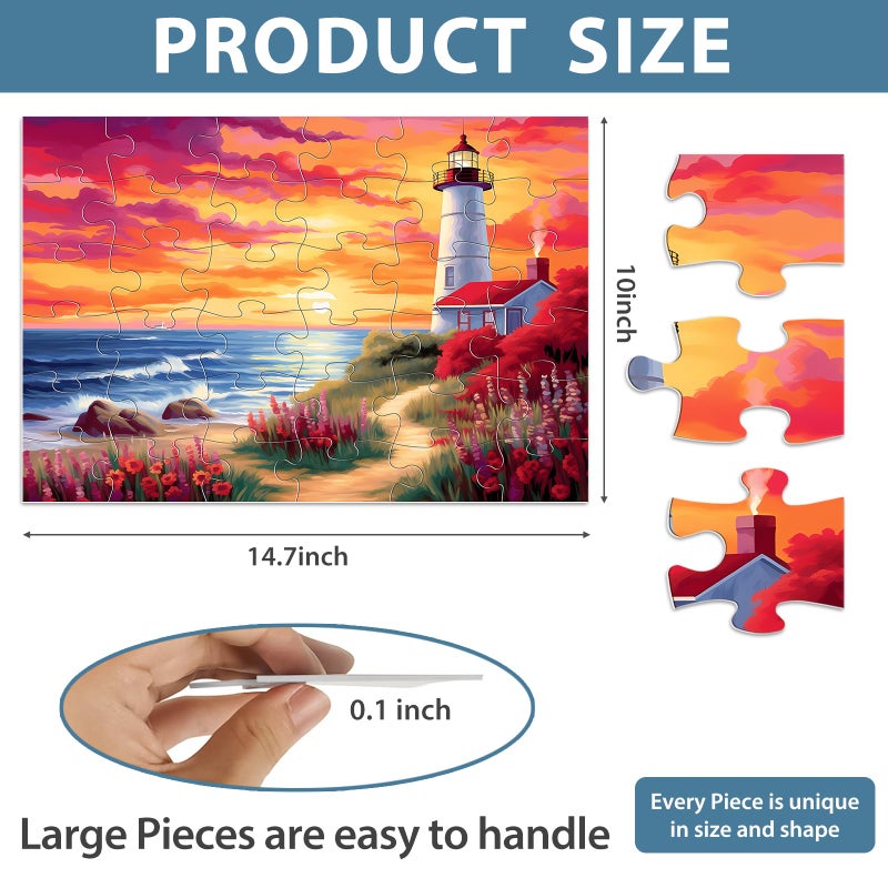 Biarek 6 Pack 36 Piece Large Jigsaw Puzzle for Seniors Puzzles Dementia Alzheimer's Products and Activities for Elderly Adults Alzheimer's Puzzles Easy Memory Games Gift for Seniors Patients in Nursing Home - Image 2