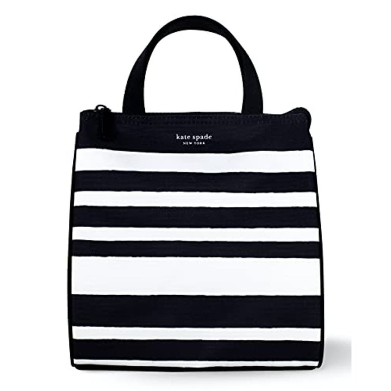 Black Portable Soft Cooler Lunch Bag, Thermal Tote with Silver Insulated Interior Lining and Storage Pocket - Image 1