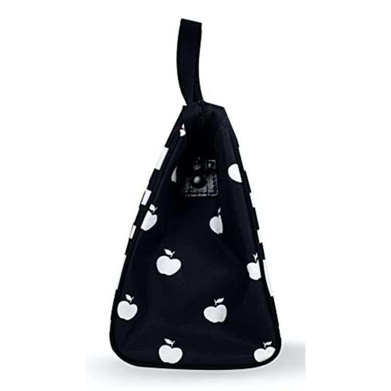 Black Portable Soft Cooler Lunch Bag, Thermal Tote with Silver Insulated Interior Lining and Storage Pocket - Image 4