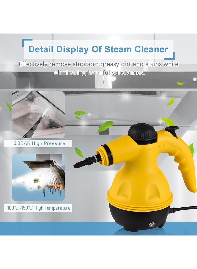 AROAQ Steam Cleaner Pressurized Handheld Steam Cleaner with 10pcs Accessories Multi-Purpose Home Use for Cleaning Dirt Grease Grout Steamer for Couch Floor Carpet Car Kitchen Bathroom - Image 5