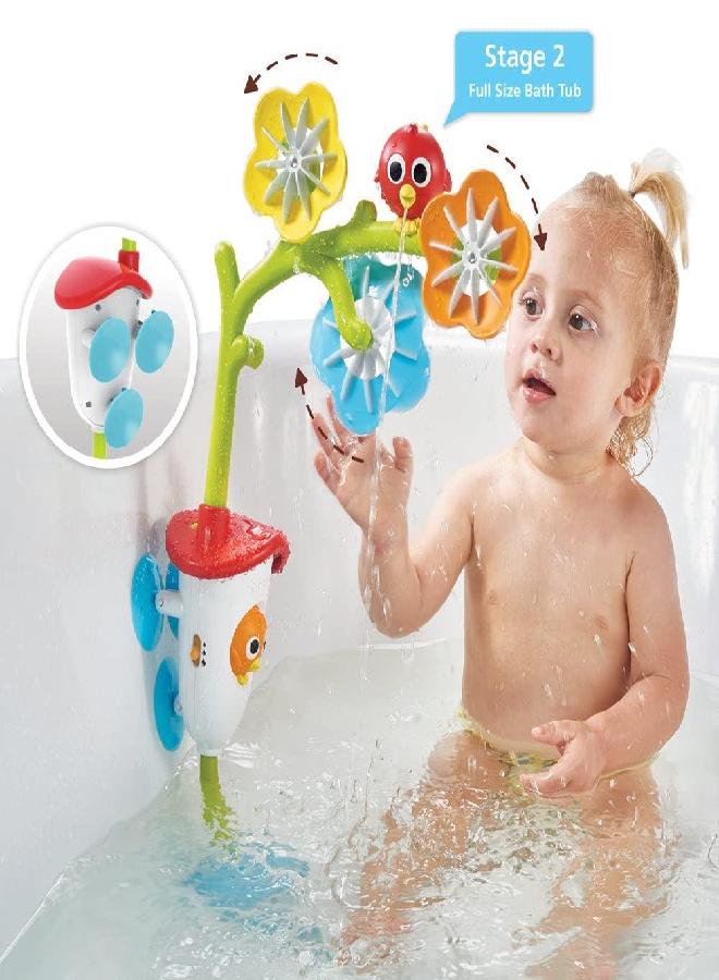 Yookidoo Yookidoo Baby Bath Mobile - Spinning Flowers and Swiveling Fountain for Newborn and Toddler Bath Time Sensory Development (Tub Not Included) - Attaches to Any Size Tub Wall - 0-2 yrs.  - Image 2