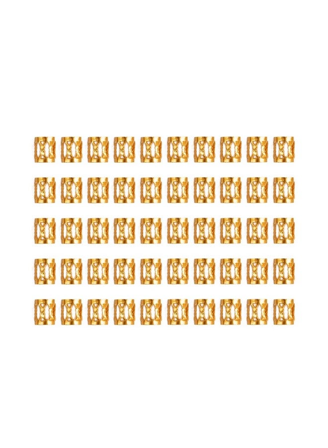YTBYT 50 Pcs Dreadlocks Beads Aluminum Dread Locks Metal Cuffs Braids Accessories For Women And Girls Braiding Hair Jewelry (Gold) - Image 1