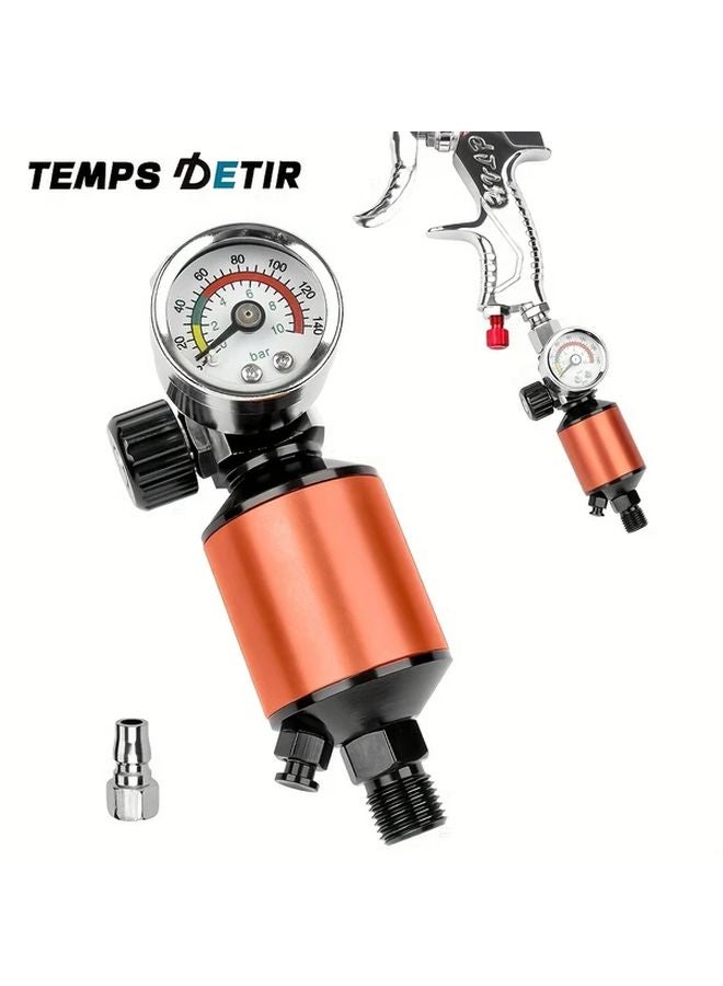 1 Set Heavy Duty Air Pressure Regulator Kit With Gauge Oil Separator Filter 1 4 NPT - Image 2