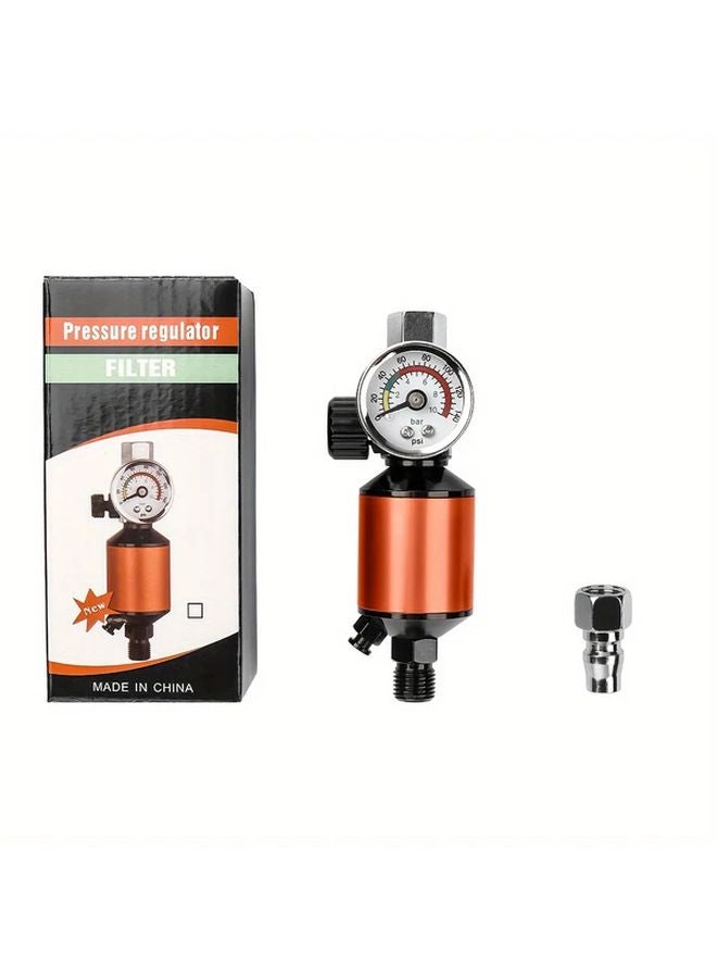 1 Set Heavy Duty Air Pressure Regulator Kit With Gauge Oil Separator Filter 1 4 NPT - Image 1