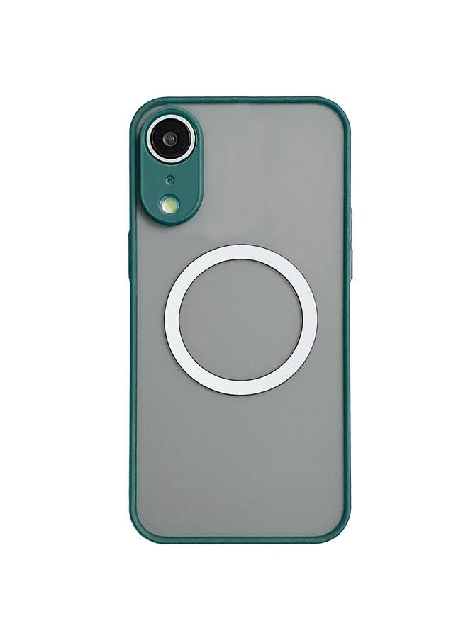 For iPhone XR Hawkeye Skin Feel MagSafe Phone Case(Dark Green)
