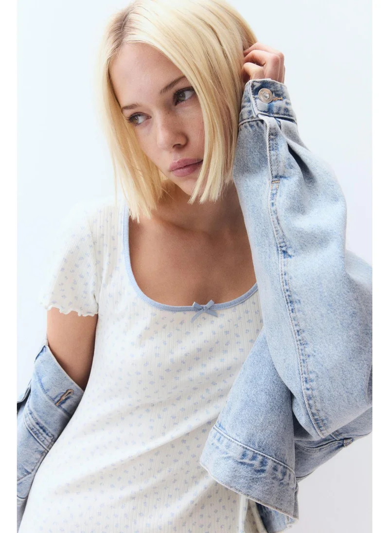اتش اند ام Overlock-detail flared-skirt dress