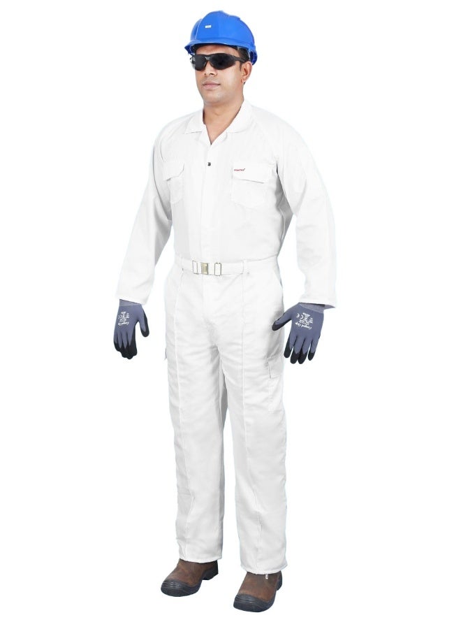 Vaultex PER 190GSM Twill Coverall, White, XL - Image 1