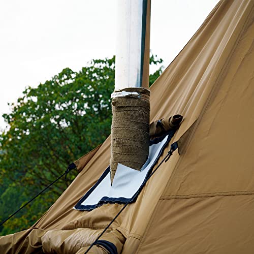 FireHiking Fireproof Pipe Wrap (Basalt Fiber) Anti Scalding Chimney Ribbon Stove Flue Protector with 2 Clamps - Image 4