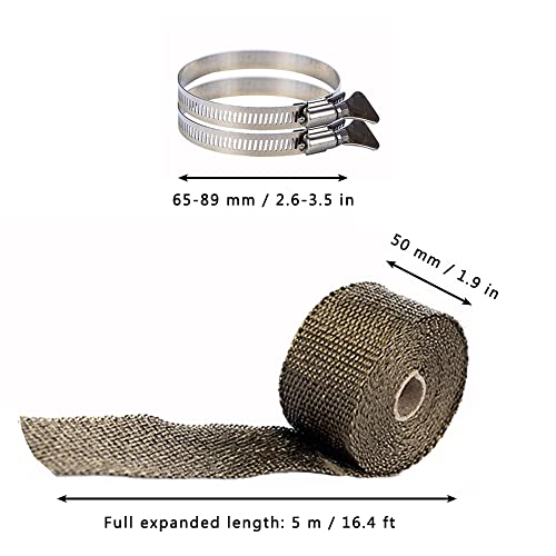 FireHiking Fireproof Pipe Wrap (Basalt Fiber) Anti Scalding Chimney Ribbon Stove Flue Protector with 2 Clamps - Image 3