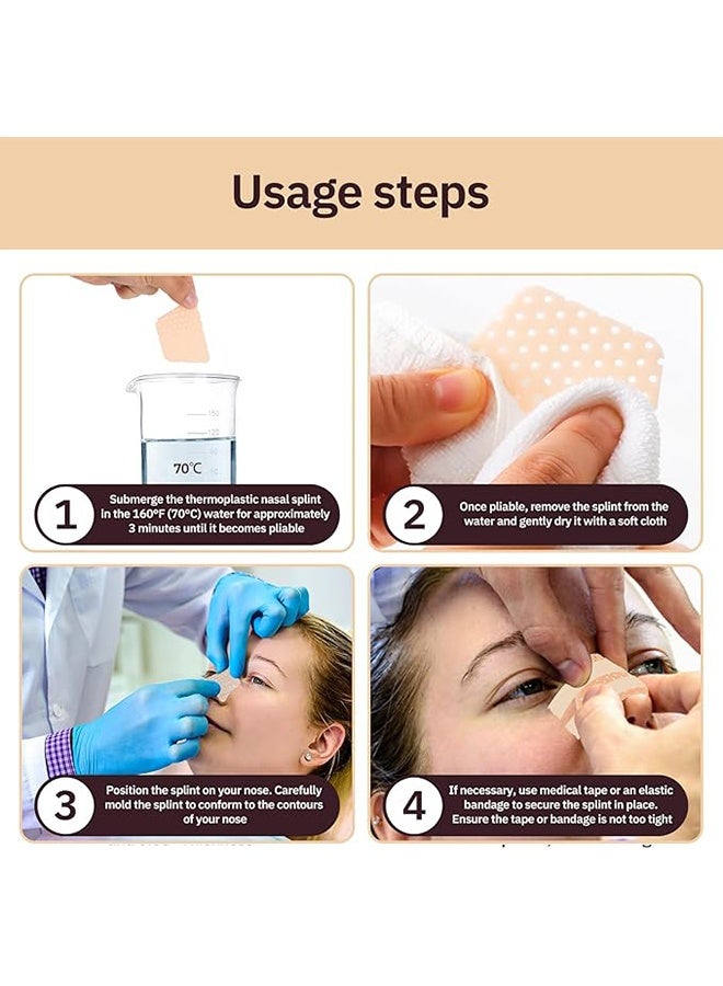 HAVEN 5 PCS Thermoplastic Nasal Splints,Trapezoid Nose Brace Splints Nose External Support Protector for Nose Brace Fracture, Rhinoplasty Septoplasty Surgery, ENT, Orthopedic Immobilization - Image 4