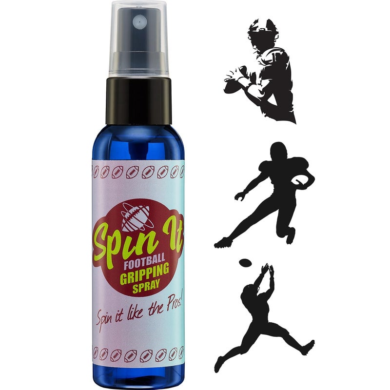 SPIN IT GRIPPING SOLUTION Spin iT Football Grip Spray - Firm Grip With or Without Football Gloves - Compliment to Football Training Equipment & Football Accessories - Increased Football Grip Playing Youth Football (2 oz) - Image 1