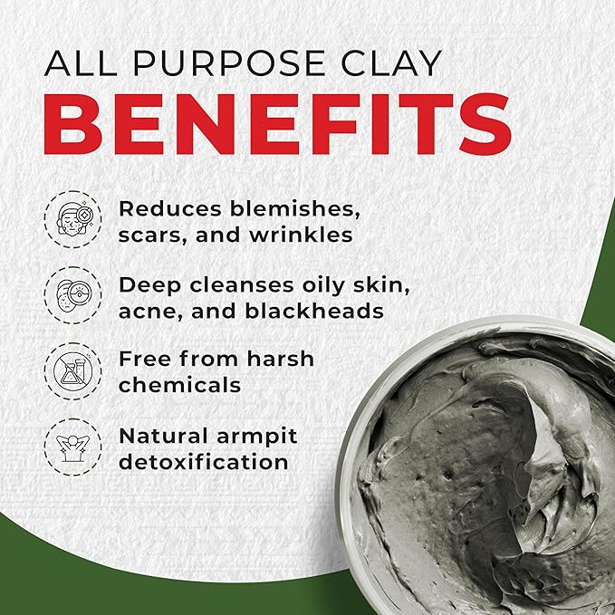 Mayan Magic Mud Powerful Deep Pore Cleansing Facial and Body Mask 100 Percent Pure Premium Calcium Bentonite Clay Treats Acne Breakouts Blackheads and Oily Skin 909 g - Image 4