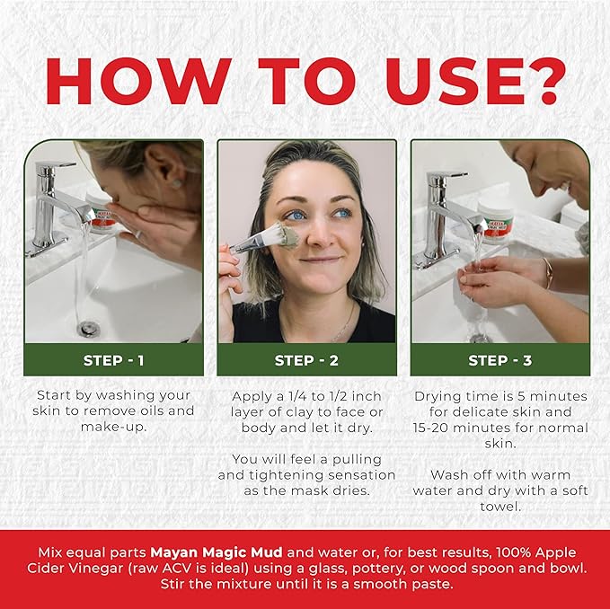 Mayan Magic Mud Powerful Deep Pore Cleansing Facial and Body Mask 100 Percent Pure Premium Calcium Bentonite Clay Treats Acne Breakouts Blackheads and Oily Skin 909 g - Image 5