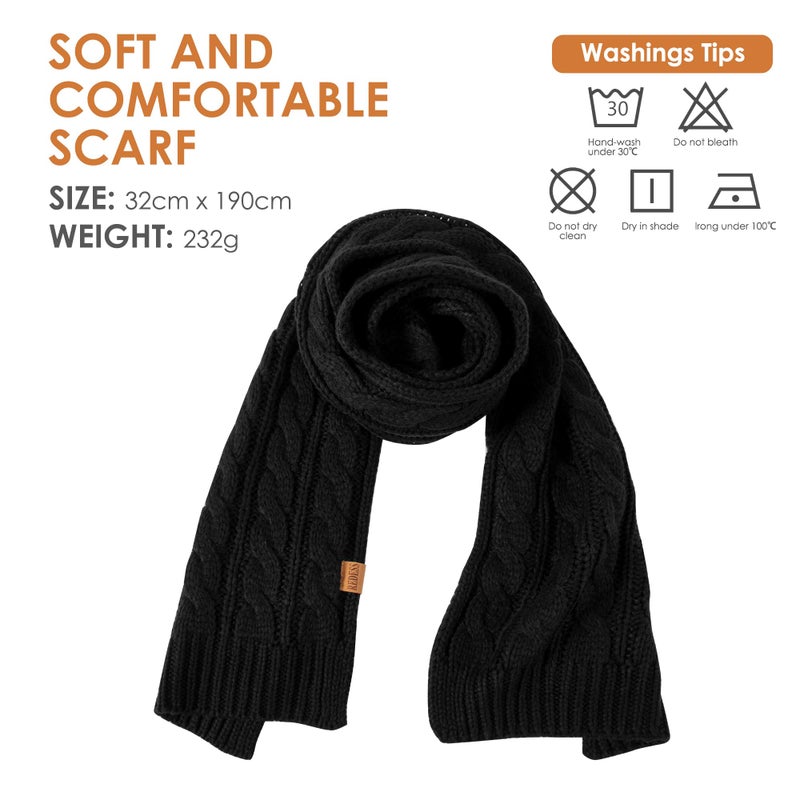 REDESS Women's Big Knit Scarf Winter Warm Long Wrap Cashmere Wool Thick Winter Large Chunky Scarf for Women - Image 2
