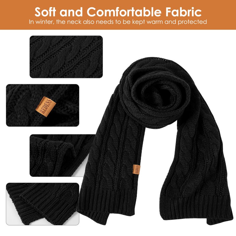 REDESS Women's Big Knit Scarf Winter Warm Long Wrap Cashmere Wool Thick Winter Large Chunky Scarf for Women - Image 3