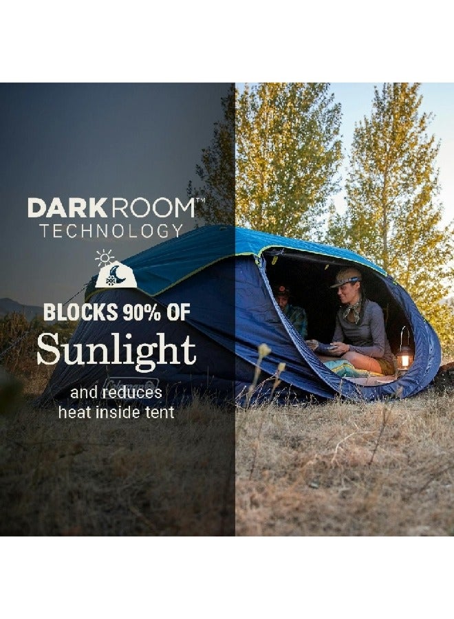 كولمان 2155649 3 x 6 x 9 قدم كولمان بيرست خيمة سريعة النصب 4 أشخاص مع تقنية دارك رووم أزرق وأخضر - Image 3