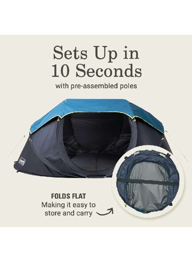 كولمان 2155649 3 x 6 x 9 قدم كولمان بيرست خيمة سريعة النصب 4 أشخاص مع تقنية دارك رووم أزرق وأخضر - Image 4