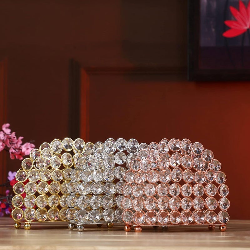 CentraLit CentraLit Crystal Napkin Paper Holder Facial Tissues Napkin Organizer Mails Letters Cards Holder Cast Standing for Dinner Table Dresser Home Deco Office Gold - Image 5