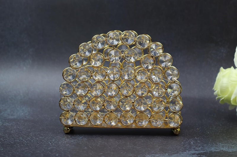 CentraLit CentraLit Crystal Napkin Paper Holder Facial Tissues Napkin Organizer Mails Letters Cards Holder Cast Standing for Dinner Table Dresser Home Deco Office Gold - Image 4