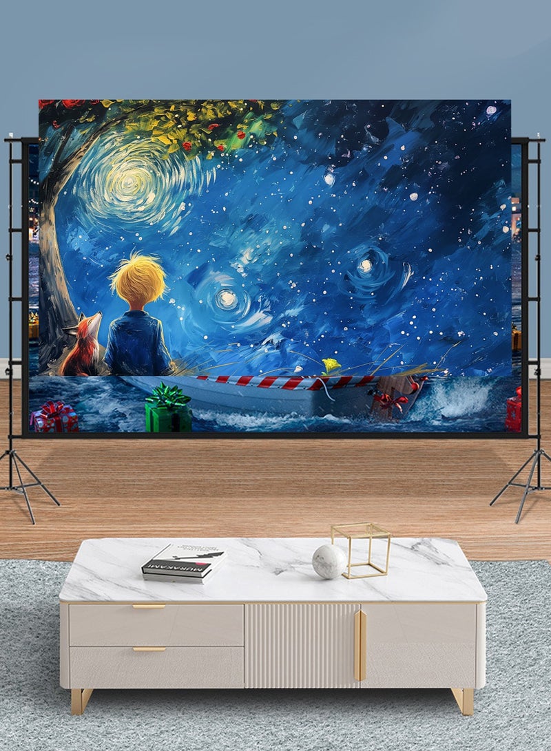 LEOKOR 100 inch 16:9 Projector Screen with 2.1M High Tripod Stands, Portable Foldable  Indoor Outdoor Screen Movie for 4K 1080P HD, with Carry Bag for Home Theater Backyard Cinema Camping  - Image 3