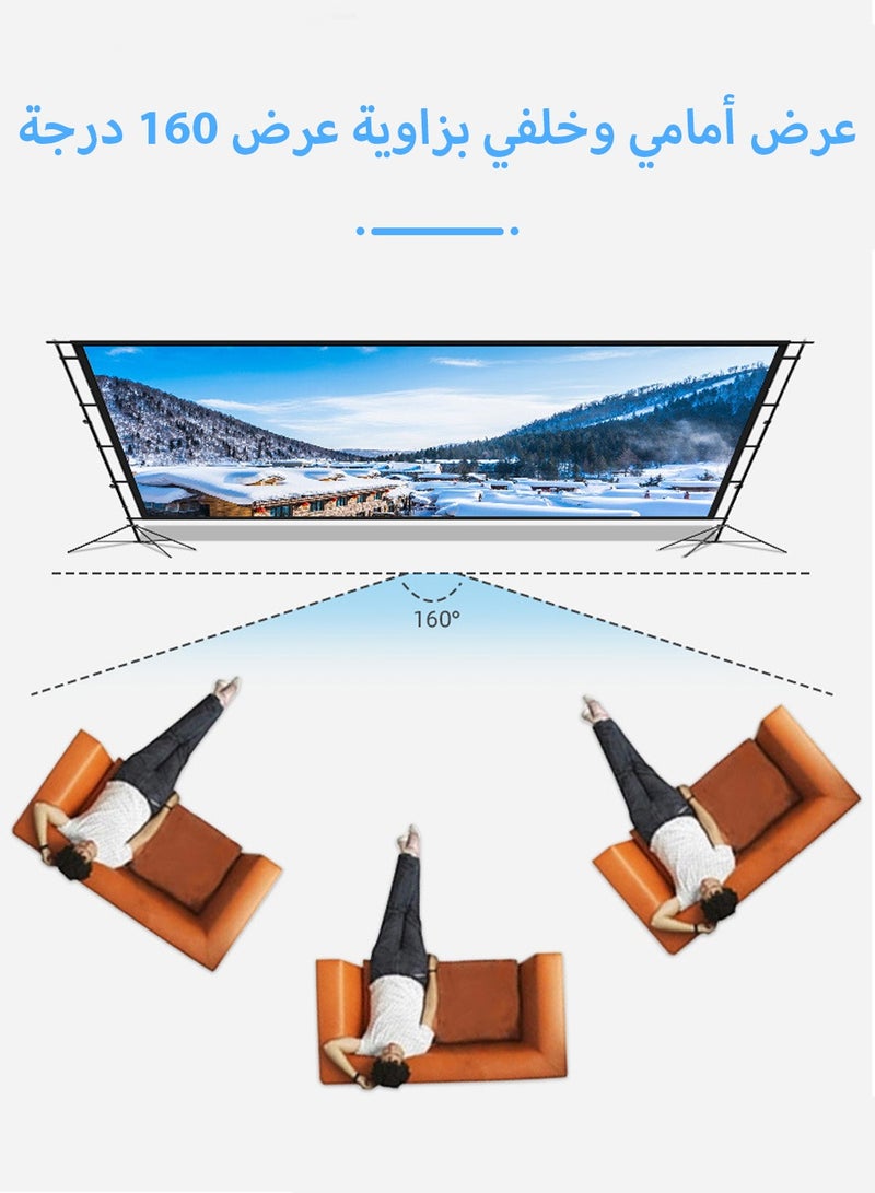 LEOKOR 100 inch 16:9 Projector Screen with 2.1M High Tripod Stands, Portable Foldable  Indoor Outdoor Screen Movie for 4K 1080P HD, with Carry Bag for Home Theater Backyard Cinema Camping  - Image 5