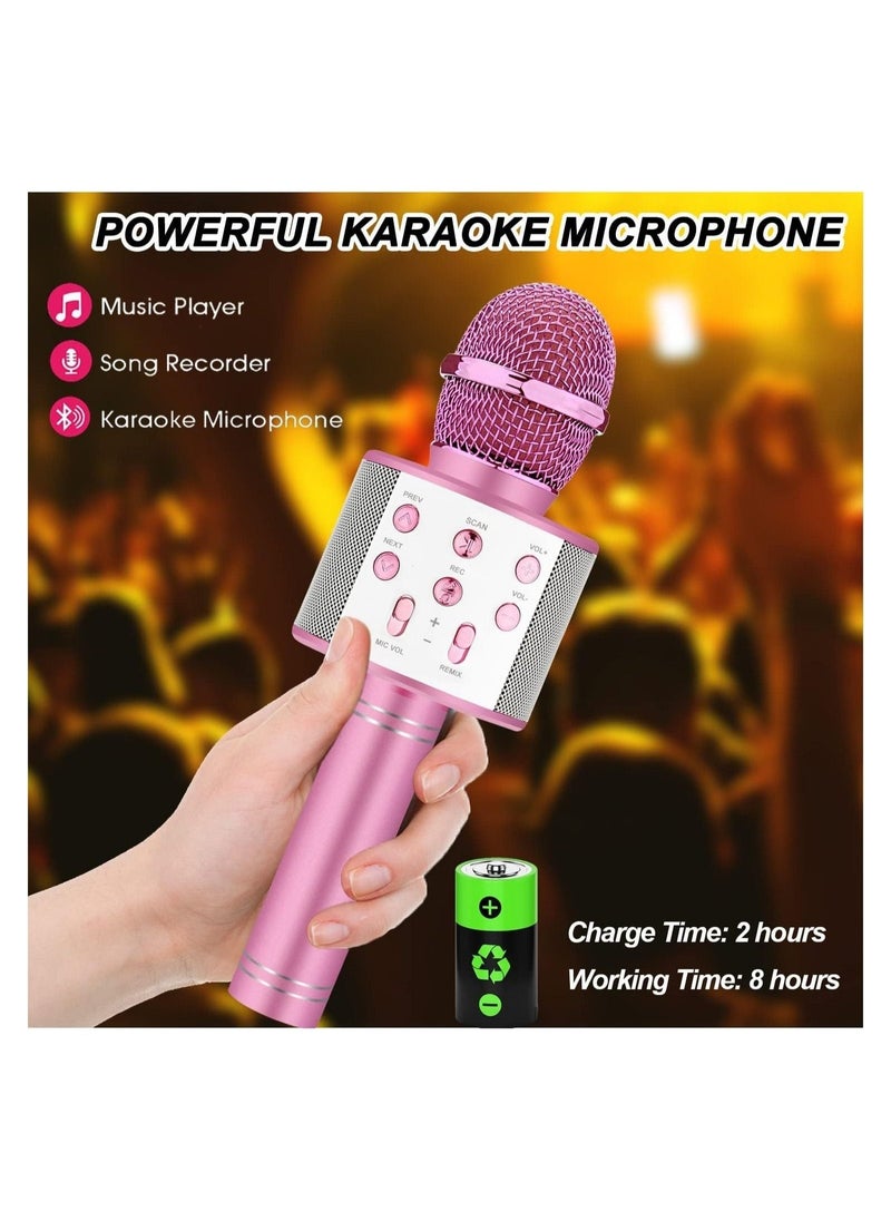 Generic Karaoke Microphone for Kids Adults,Portable Bluetooth Microphone for Singing,Professional Voice Changer Blue Microphone Wireless,Birthday Gifts for 3 4 5 6 7 8 + Year Old Boys Girls  - Image 3